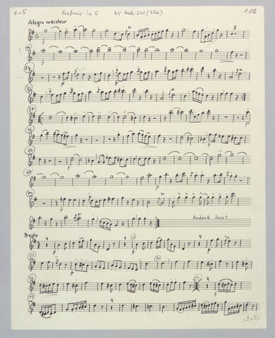Mozart, Wolfgang Amadeus: Sinfonie G-Dur KV Anh. 221 (45a)