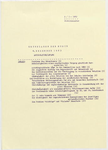 Dienstagsveranstaltung Nikolaus Harnoncourt, Grundlagen der Musik: Artikulation