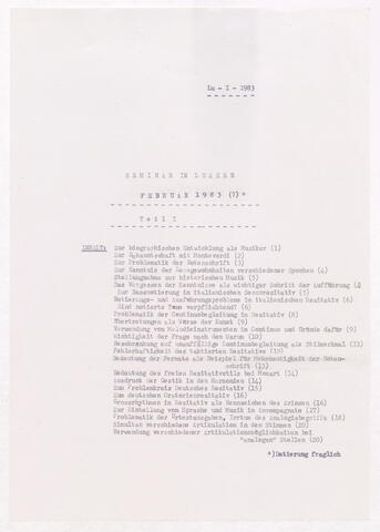 Nikolaus Harnoncourt, Grundlagen der Musik: Seminar in Luzern