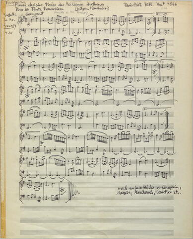 Forqueray, Antoine: in: Pieces choisies tirées des Meilleurs Auteurs. Pour la Flute traversiere