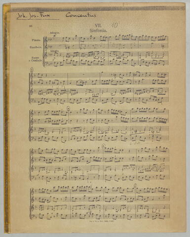 Fux, Johann Joseph: Concentus musico-instrumentalis op.1 Nr.7 K358