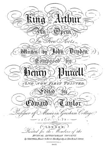 Purcell, Henry: King Arthur - http://imslp.org/wiki/User:Homerdundas - http://imslp.org/wiki/File:PMLP69503-Purcell_King_Arthur_Intro.pdf, CC BY-SA 4.0, https://commons.wikimedia.org/w/index.php?curid=37577944