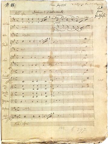 Wolfgang Amadeus Mozart Pariser Sinfonie KV297 - http://patachonf.free.fr/musique/mozart/ms297.htm#bas, Public Domain, https://commons.wikimedia.org/w/index.php?curid=17141854