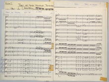 Bach, Johann Sebastian: Kantate Nr.214 "Tönet ihr Pauken" BWV214. handgeschriebene Orchesterstimmen und Kopie einer Partitur